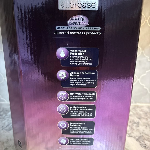 Allerease -  Mattress Protector Cotton Waterproof All White - Picture 2 of 4